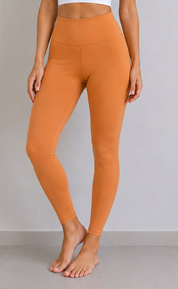 Dark Peach Cotton Stretch Ankle Length Legging