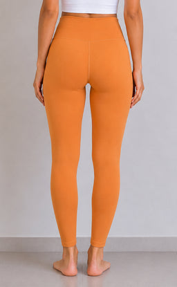 Dark Peach Cotton Stretch Ankle Length Legging