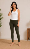 Dark Mehndi Green Cotton Stretch Ankle Length Legging