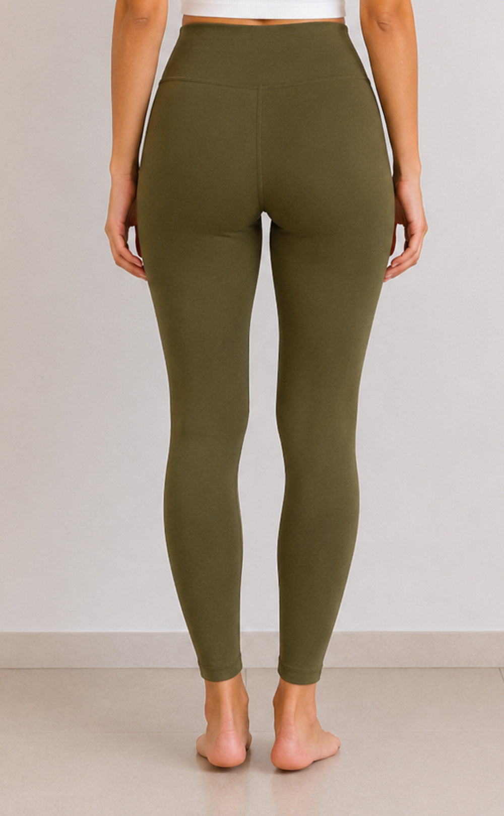 Mehndi Green Cotton Stretch Ankle Length Legging
