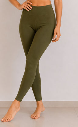 Mehndi Green Cotton Stretch Ankle Length Legging