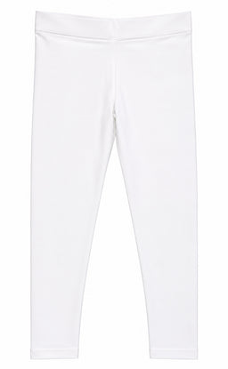 White Cotton Stretch Ankle Length Legging