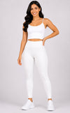 Pure White Cotton Stretch Ankle Length Legging