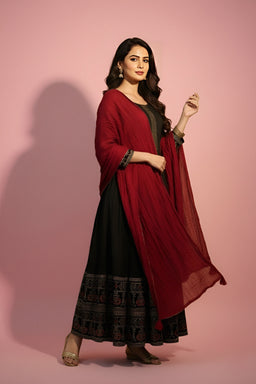 Kalamkari-inspired kurti set