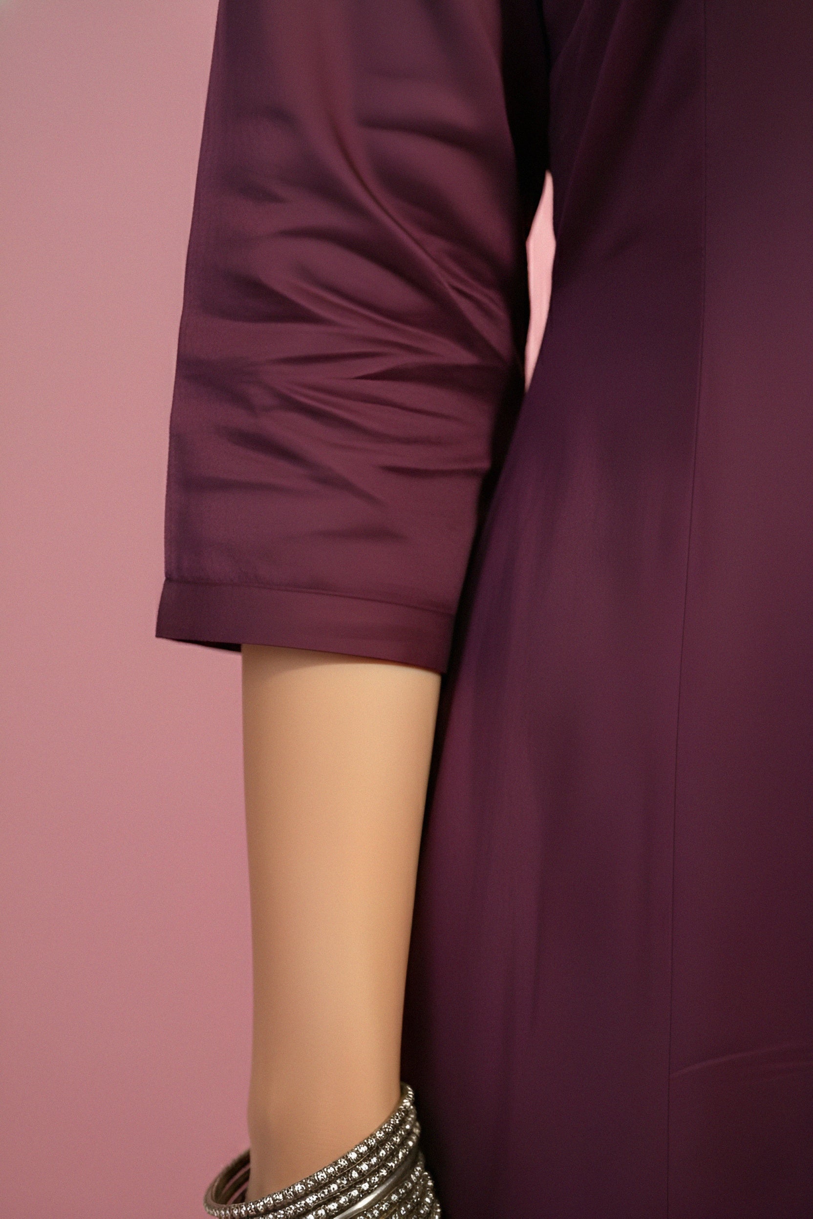 Wine-plum kurta set