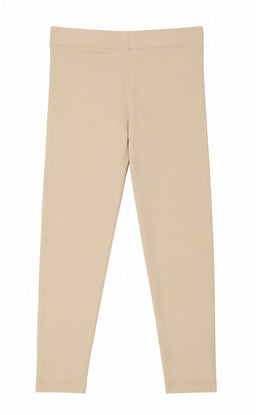 Cream Cotton Stretch Ankle Length Legging