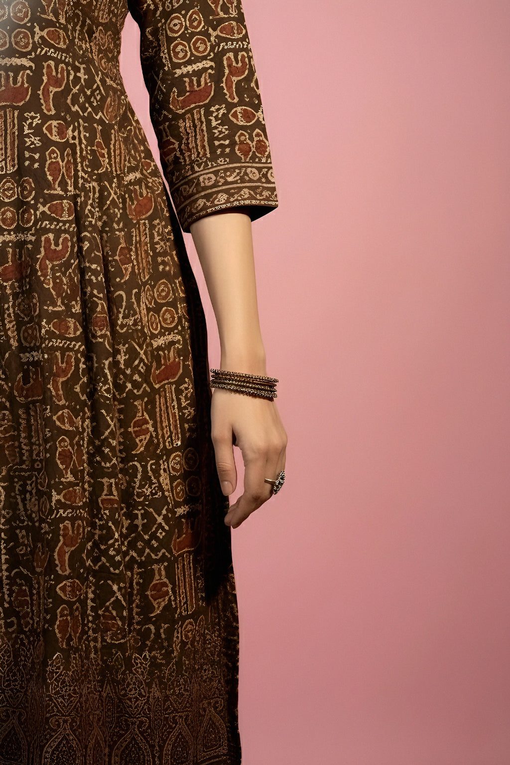 Ajrakh Printed Kurti Set