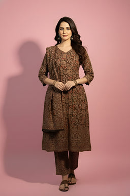 Ajrakh Printed Kurti Set