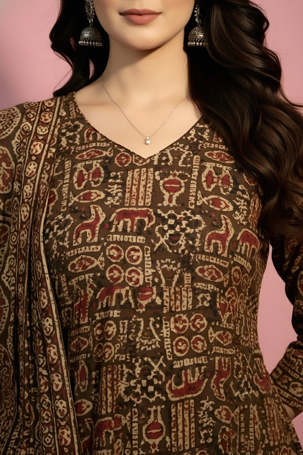 Ajrakh Printed Kurti Set
