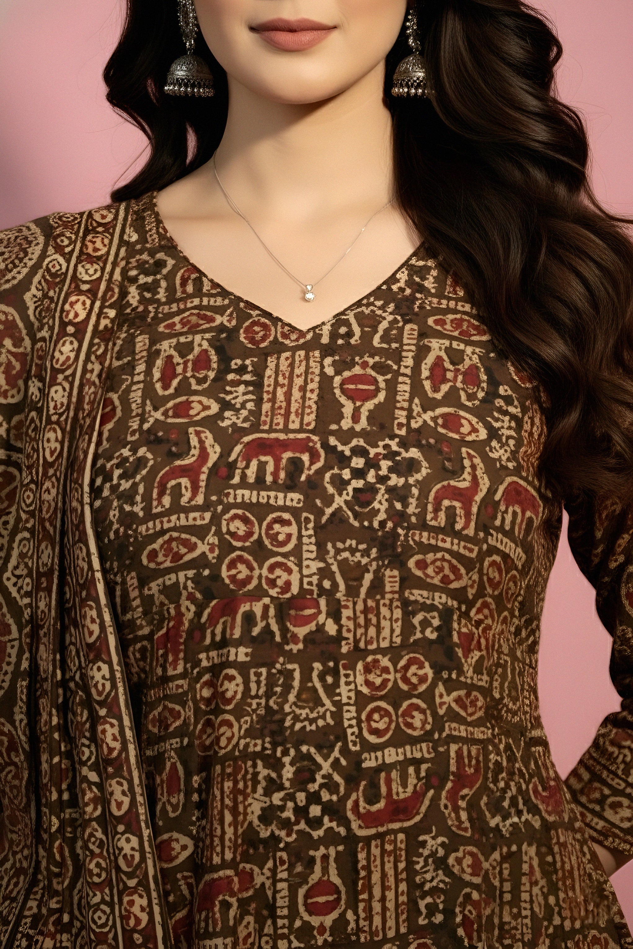 Ajrakh Printed Kurti Set