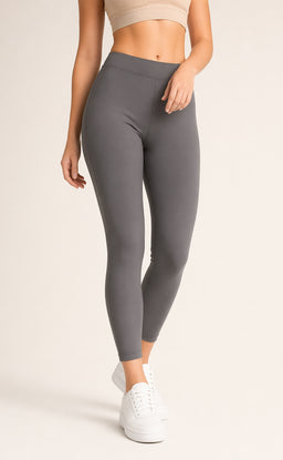 Charcoal Grey Cotton Stretch Ankle Length Legging
