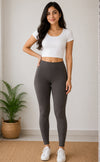Charcoal Grey Cotton Stretch Ankle Length Legging