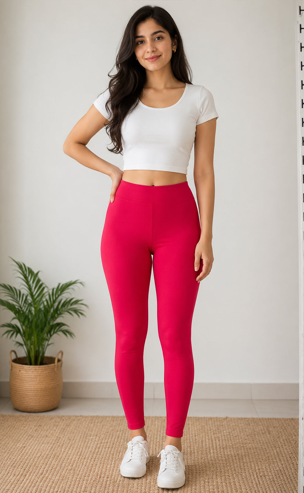 Rani Pink Cotton Stretch Ankle Length Legging