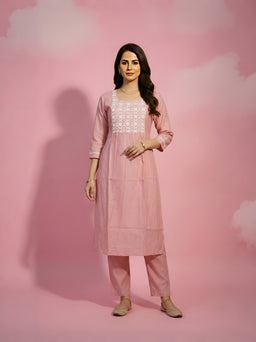 Pink Flare kurti set