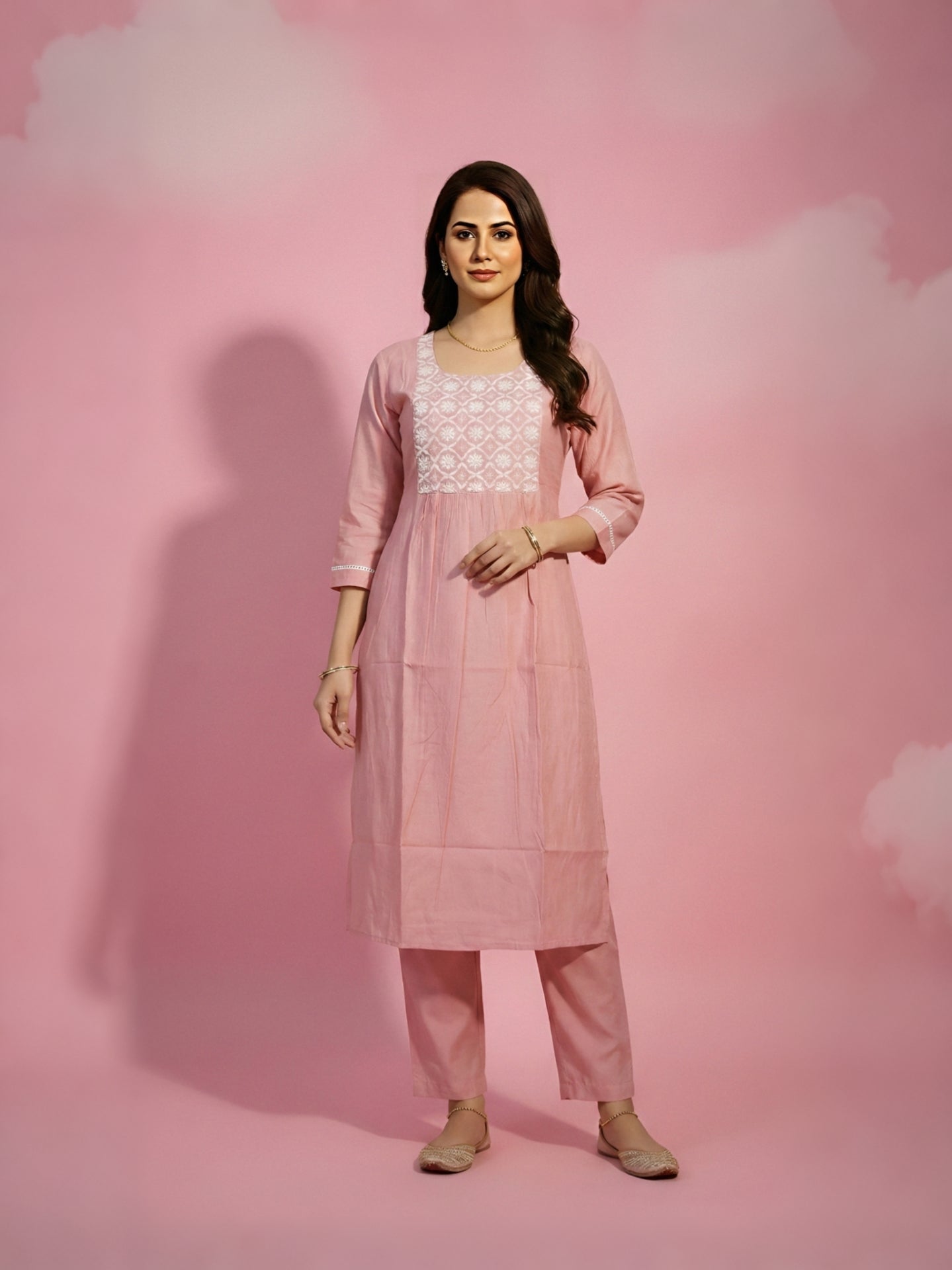 Pink Flare kurti set