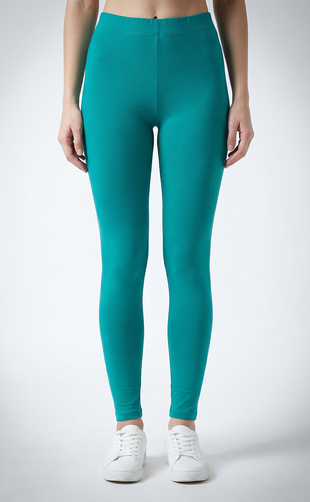 Rani Green Cotton Stretch Ankle Length Legging