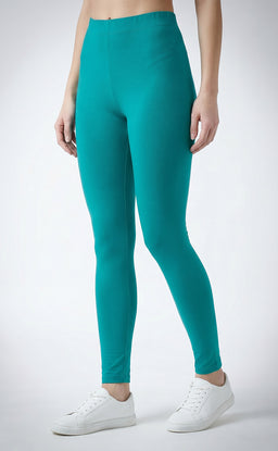 Rani Green Cotton Stretch Ankle Length Legging