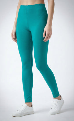 Rani Green Cotton Stretch Ankle Length Legging