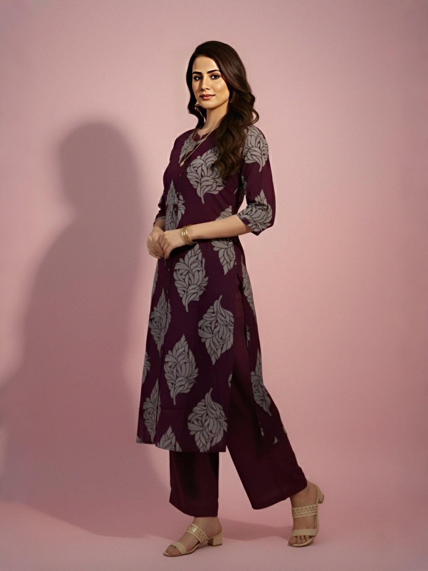 Printed Rayon Kurti Gown Set