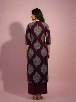 Printed Rayon Kurti Gown Set