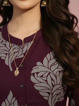 Printed Rayon Kurti Gown Set