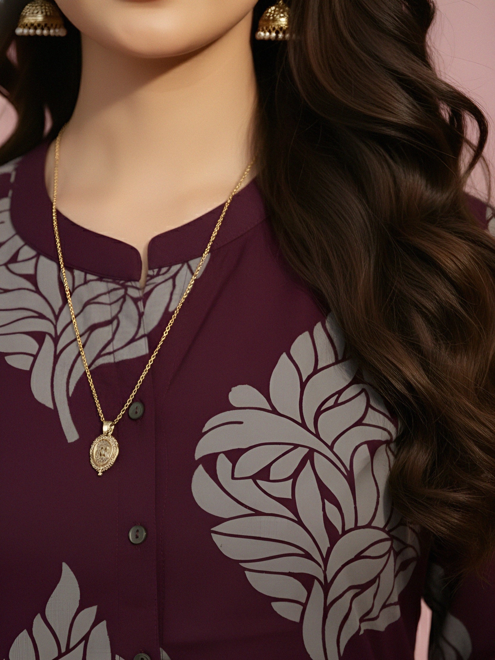 Printed Rayon Kurti Gown Set