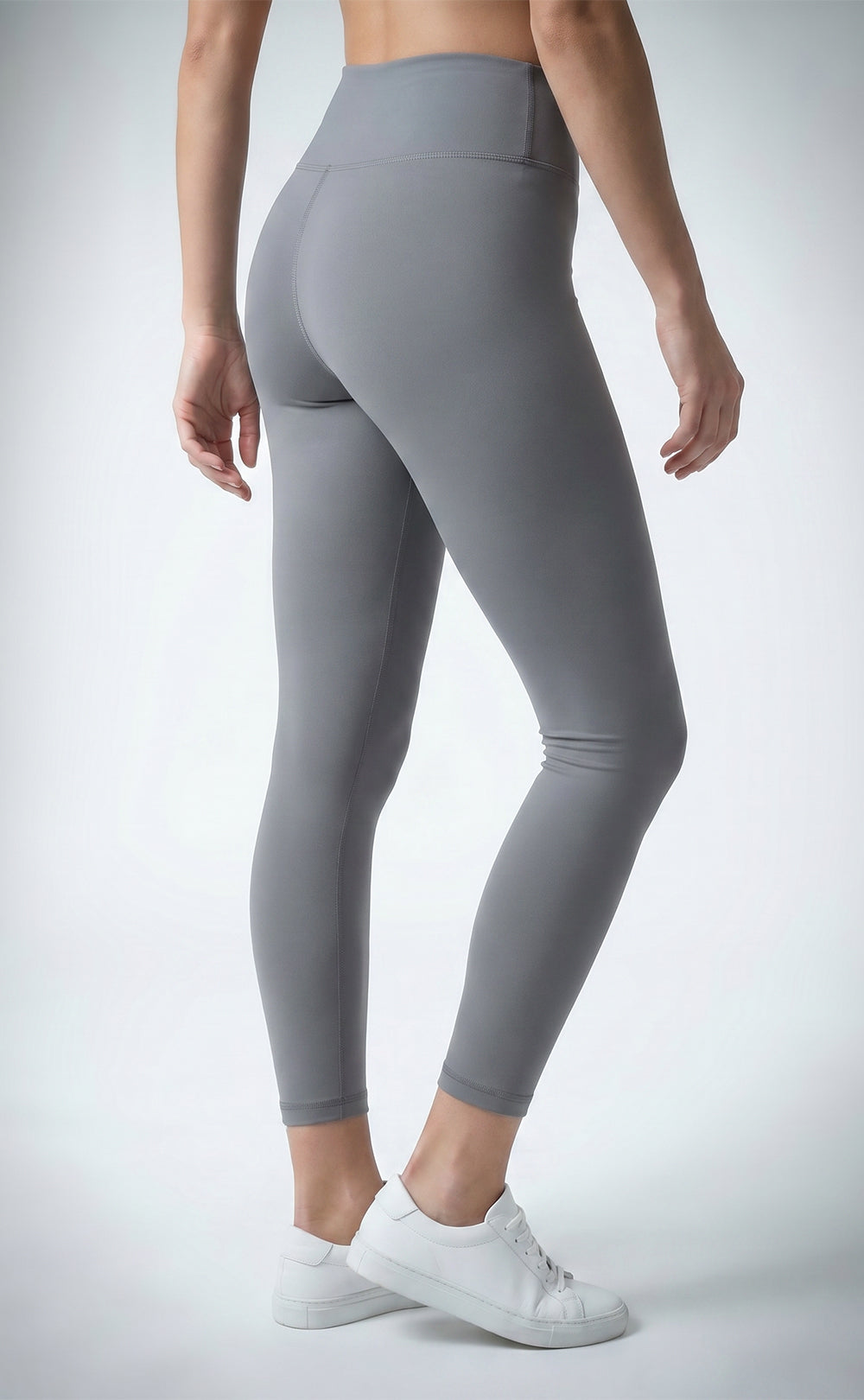 Grey Cotton Stretch Ankle Length Legging
