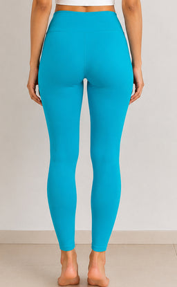 Sky Blue Cotton Stretch Ankle Length Legging