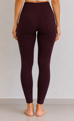 Dark Chocolate Brown Cotton Stretch Ankle Lenght Legging