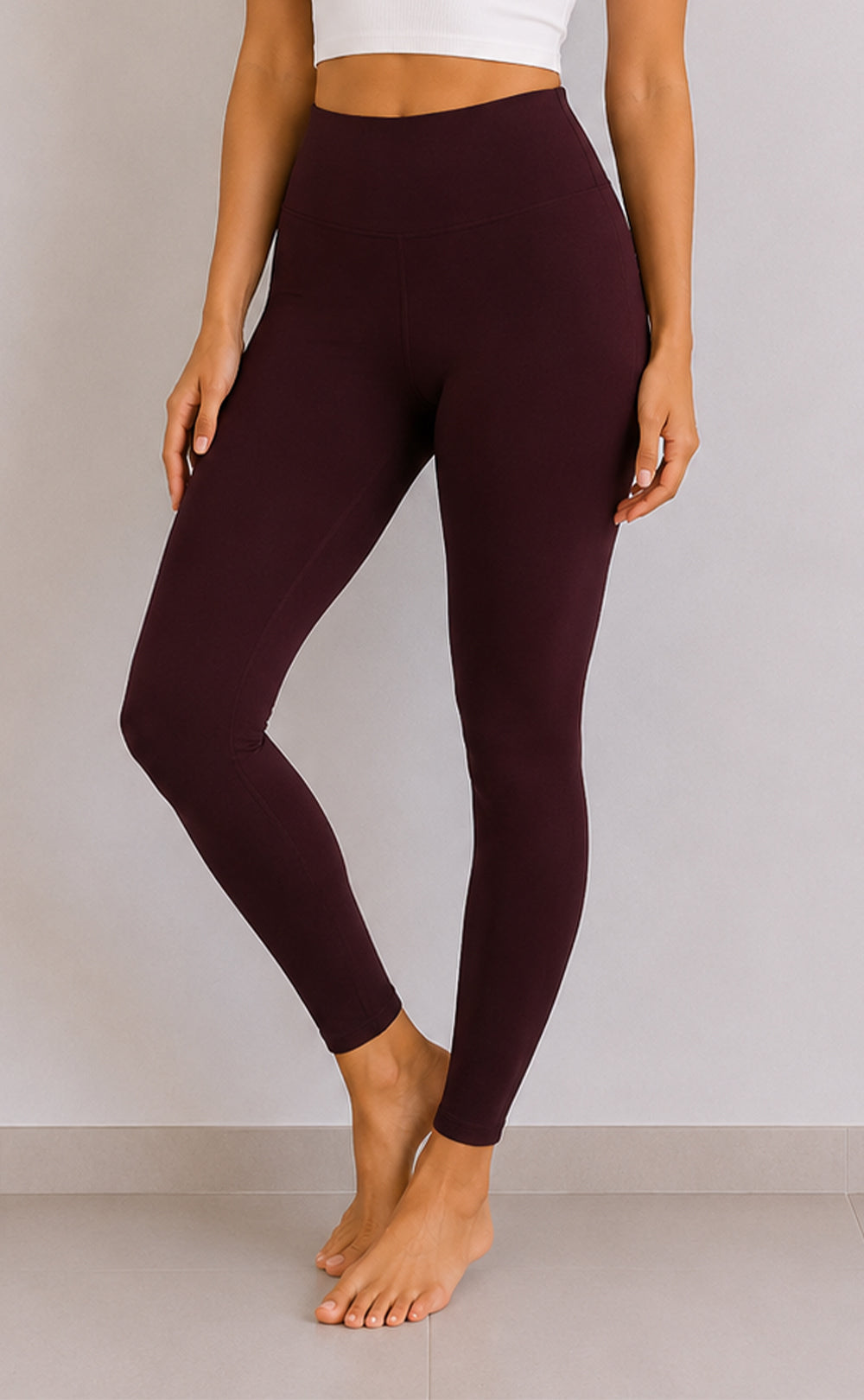 Dark Chocolate Brown Cotton Stretch Ankle Lenght Legging