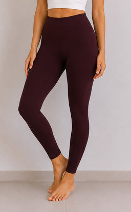 Dark Chocolate Brown Cotton Stretch Ankle Lenght Legging