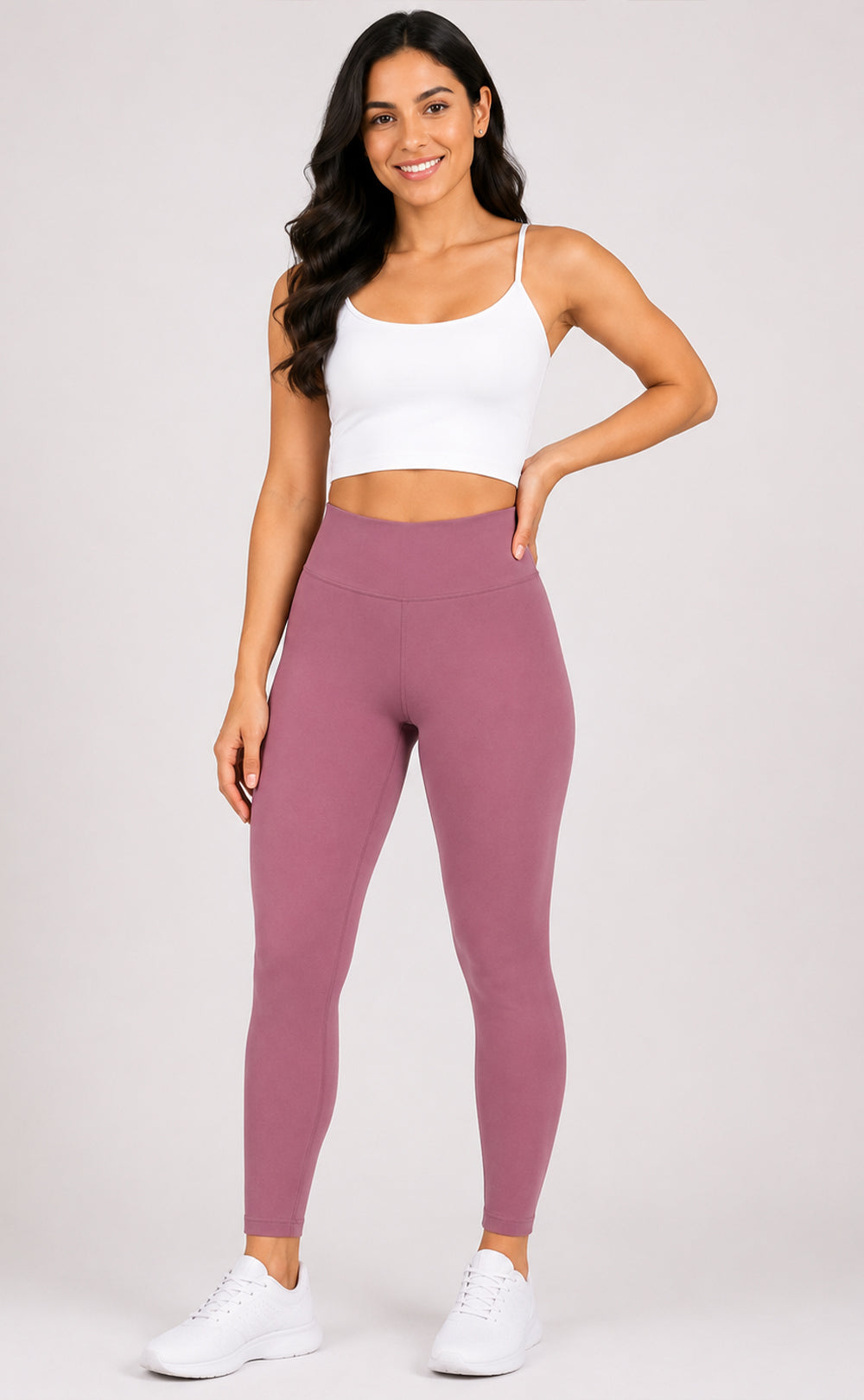 Mauve Cotton Stretch Ankle Length Legging
