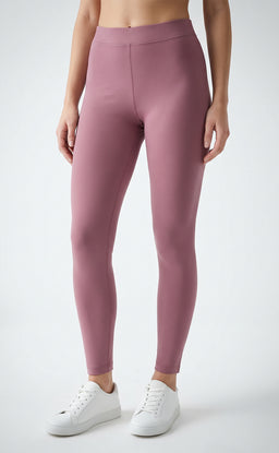 Mauve Cotton Stretch Ankle Length Legging