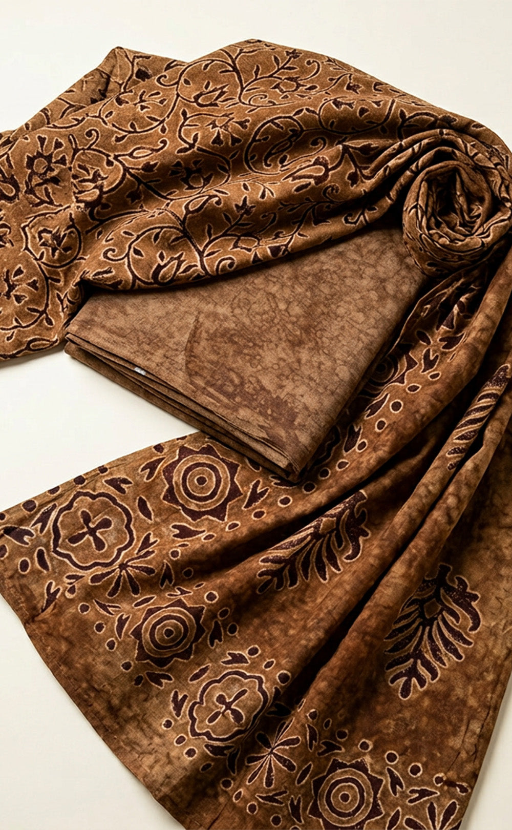 Coffee Brown Georgette All-Over Layout Printed Un-Stritched Dress Material