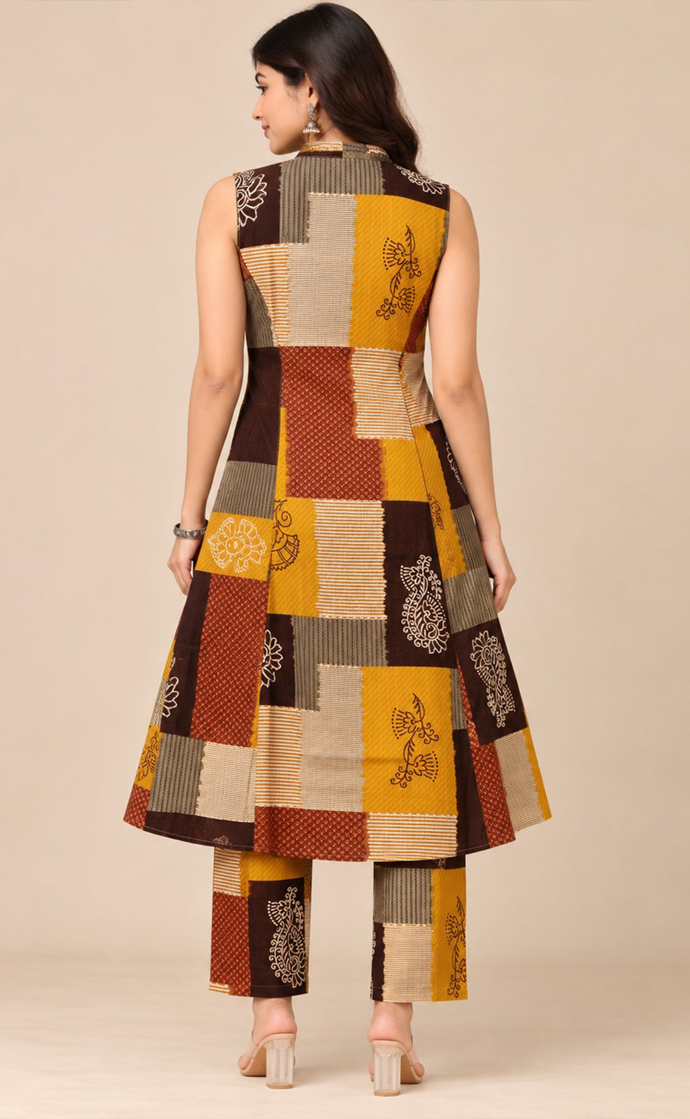 Mustard Yellow Vatican Abstract Printed Co-ord Set