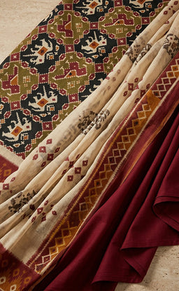 Maroon Cotton Kalamkari Printed Un-Stitched Dress Material