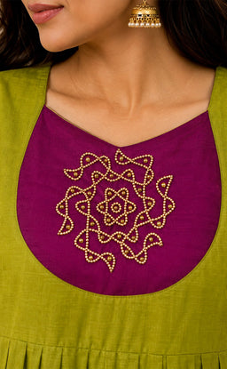 Pista Green Chanderi Beats Work Fancy Chudidhar