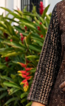 Coffee Black Modal Foil printed Co-ord Set