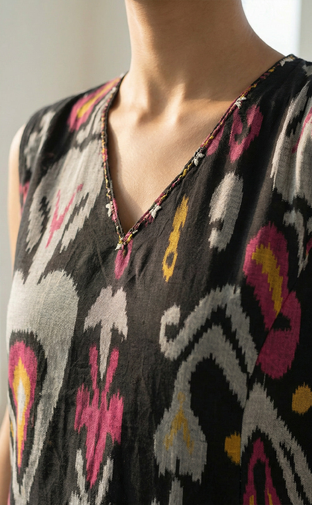 Black Cotton digital ikat print Cord set