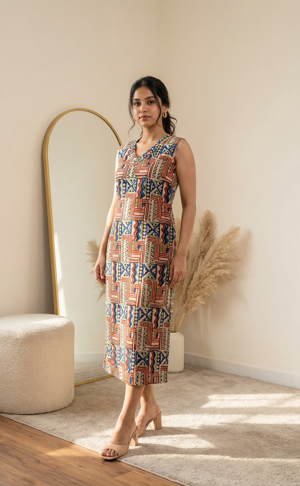 Cotton Kalamkari printed Straight Kurti