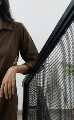 Mehndi Green Cotton All-over Floral Print Kurti Set