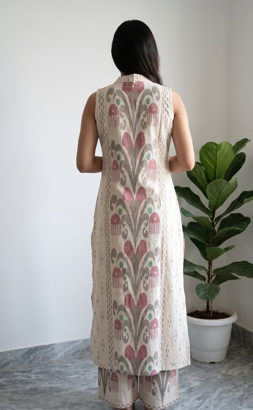 Cream Cotton All-Over Ethnic Printed Co-ord Set