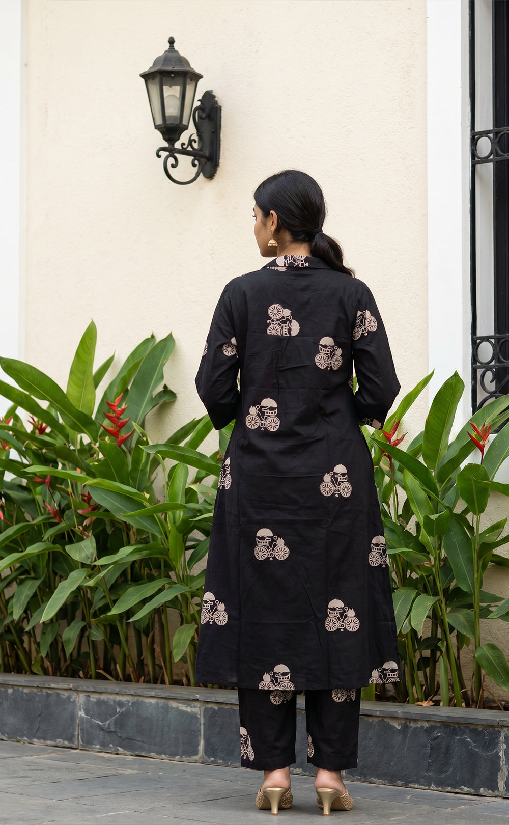 Black Cotton All-Over Printed Co-ord Set