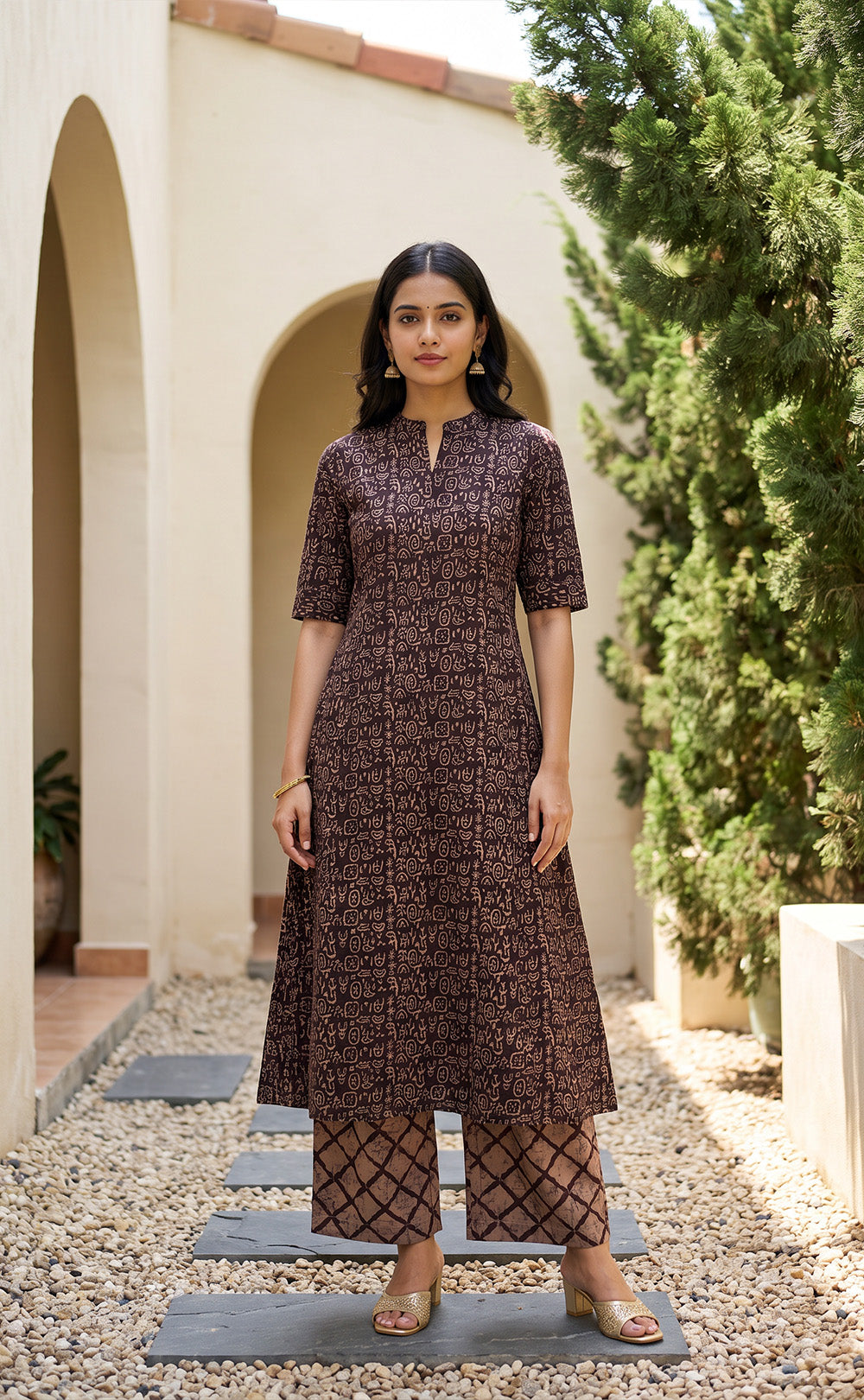 Black Cotton Abstract Printed Co-ord Set