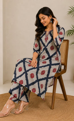 Black With Grey Vatican All-Over Printed Co-ord Set