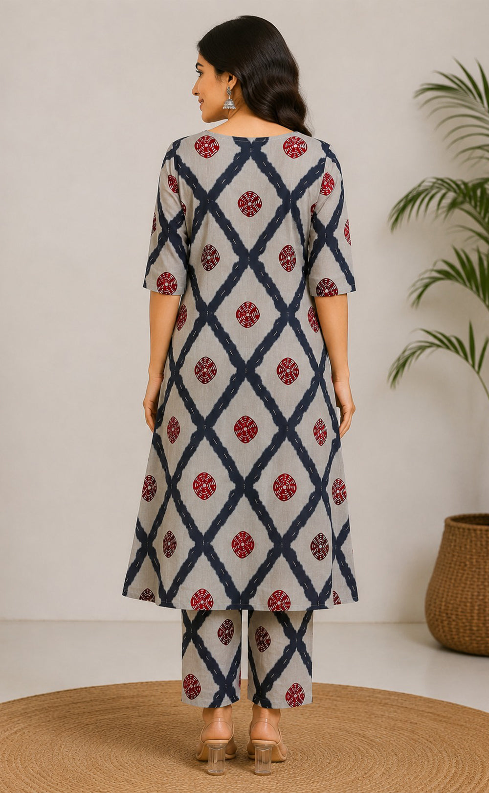 Black With Grey Vatican All-Over Printed Co-ord Set