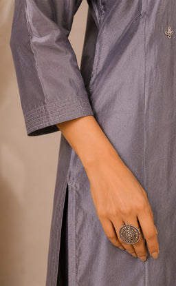 Grey Rangoli Sequence Work Co-ord Set
