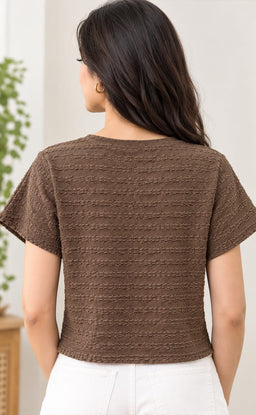 Dark Chocolate Brown Imported Plain T-Shirt