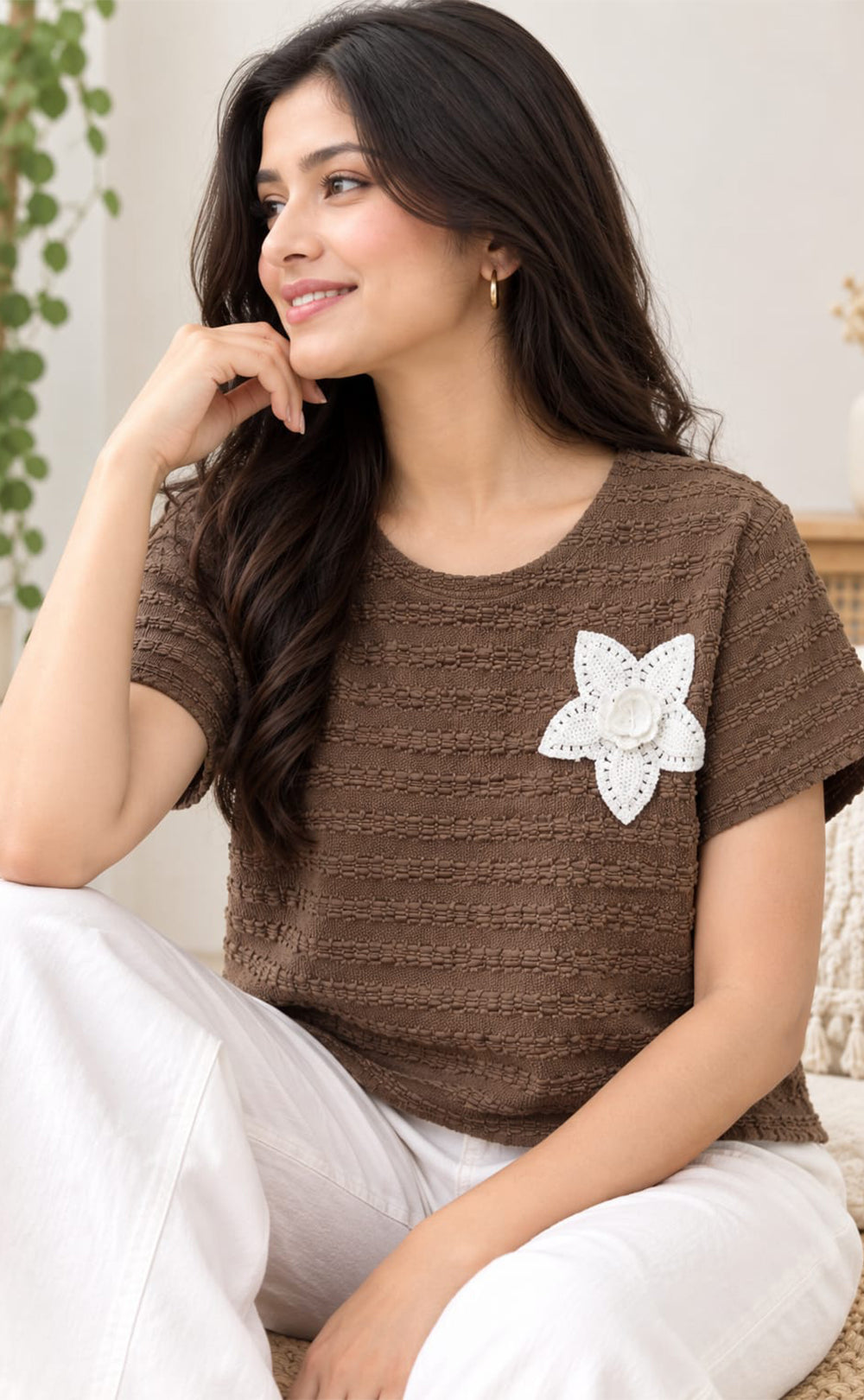 Dark Chocolate Brown Imported Plain T-Shirt
