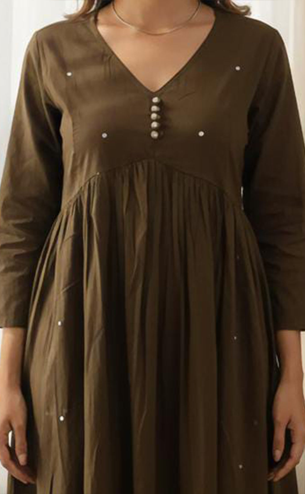 Beautiful Mehendi Green Alia cut kurti all over mirror work with printed dupatta and plain plazo